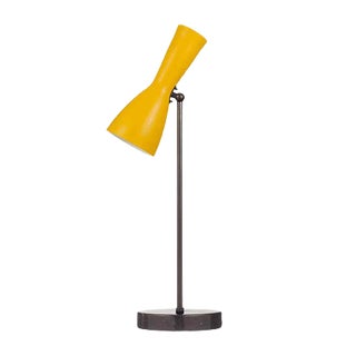 Yellow Aluminum Wormhole Table Lamp by Simone Calcinai for Brass Brothers For Sale