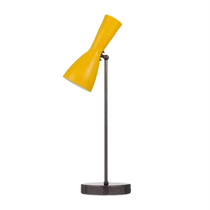 Yellow Aluminum Wormhole Table Lamp by Simone Calcinai for Brass Brothers