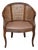 Late 20th Century Baker Provincial Style Caned Back Mahogany and Leather Upholstered Armchair For Sale