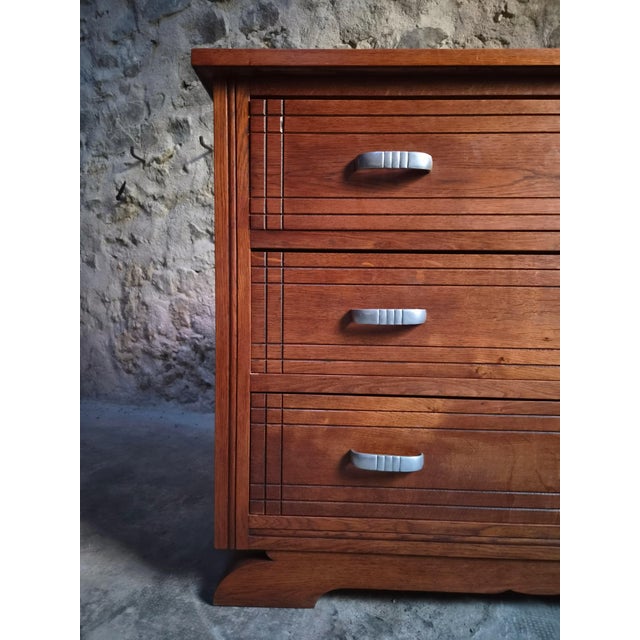 Art Deco French Oak Chest of Drawers, 1920s For Sale - Image 10 of 18