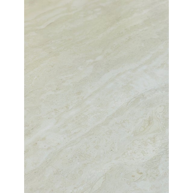 Beige Vintage Half-Moon Travertine Side Table, 1980s For Sale - Image 8 of 18