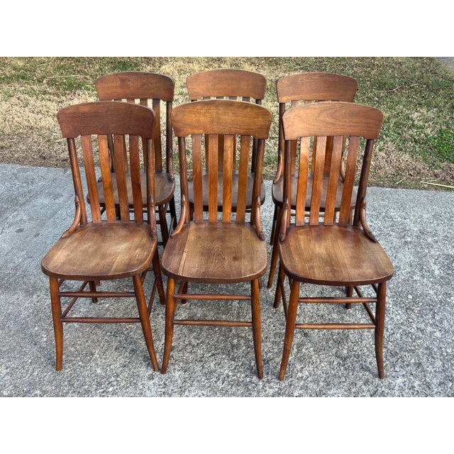 Hold for Xavier - Antique Rustic Arts & Crafts Dining Chairs - Set of 6 For Sale - Image 12 of 12