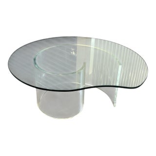 Vintage Lucite Snail Glass Coffee Table For Sale