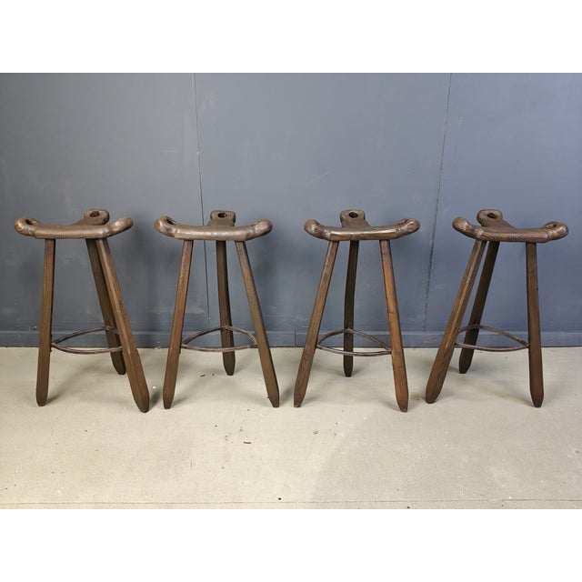 Mid-Century Brutalist Bar Stools, 1960s, Set of 4 For Sale - Image 6 of 8