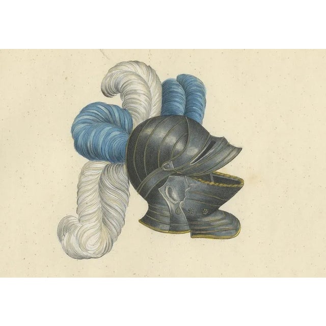 Von Reibisch, Knightly Helmets with Vibrant Plumes, 1842, Print For Sale - Image 6 of 7