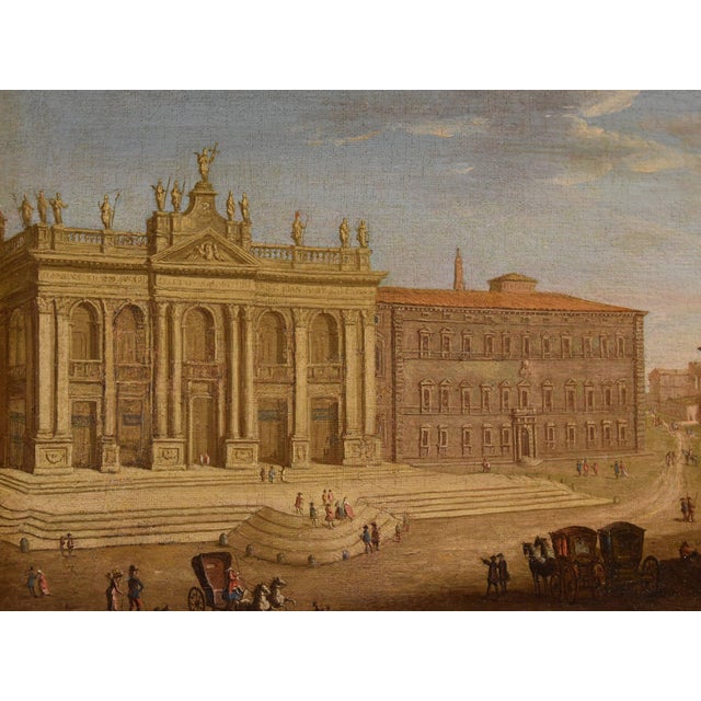 Late 18th Century After Giacomo Van Lint, View of Rome, San Giovanni in Laterano, 1770, Oil on Canvas, Framed For Sale - Image 5 of 13