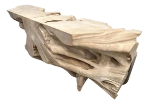 Andrianna Shamaris Impressive Bleached Teak Wood Root Console Table