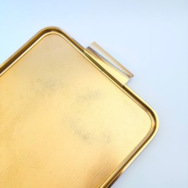 Large MCM Gold Aluminum Tray by Woodmet Limited, England For Sale In San Francisco - Image 6 of 14