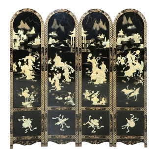 Vintage Chinese Screen With Mother Pearl Detail For Sale