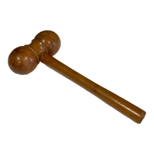 Antique Turned Wood Gavel, Double-Head Judge's or Auctioneer's Hammer