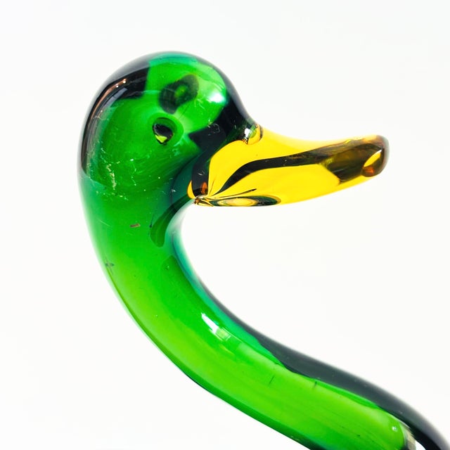 Late 20th Century Vintage Art Glass Duck For Sale - Image 5 of 8