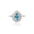VR Jewels Art Deco 14k White Gold 1 Ct Aquamarine and Diamond Halo Cocktail Ring Size 4 For Sale - Image 4 of 16