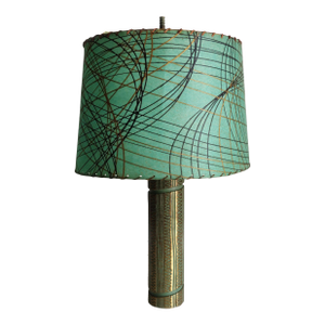Mid 20th Century Mid Century Modern Brass Table Lamp With Original Shade