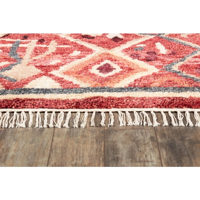 Modern Rajveer Aarohi Red 5' X 8' Area Rug For Sale - Image 3 of 6