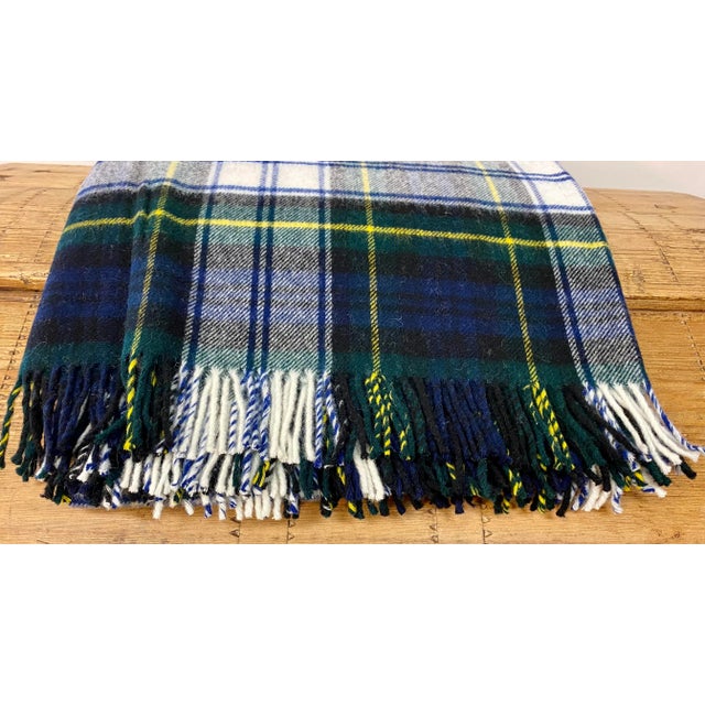 Textile Traditional Gordon Tartan Plaid Throw Made From Super Soft Merino Lambswool - From England For Sale - Image 7 of 13