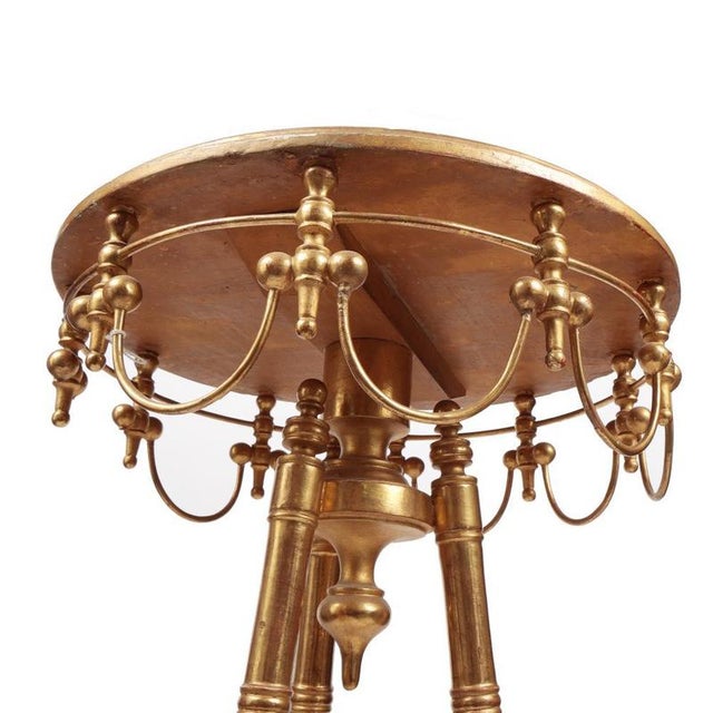 French Louis XVI Revival Gilt Tripod Side Table For Sale - Image 3 of 5