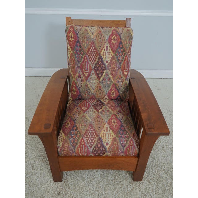 Age: C.1997 Details: Finish no.713 Cherry Slat Sides & Back High Quality Construction Arts & Crafts Style Peg Construction...