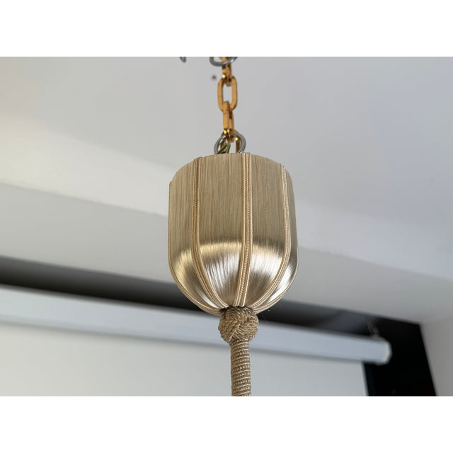 Gold Large 10-Flame Crystal Chandelier For Sale - Image 8 of 9