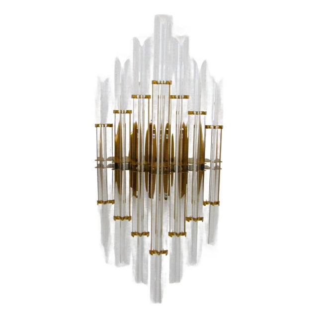 Liang & Eimil Drop Faceted Glass Rods Wall Lamp For Sale