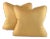 Contemporary Designer P Kaufmann Waverly Gold Solid Faux Linen Texture Pillow Covers- a Pair For Sale