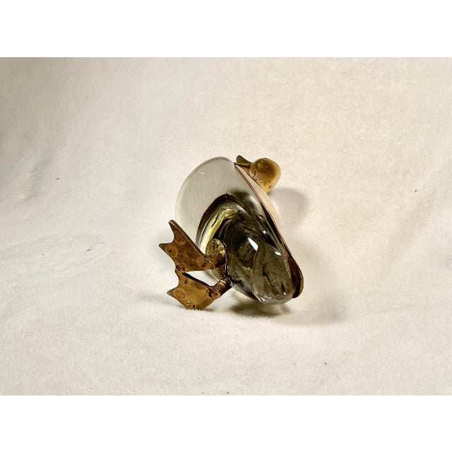 Brass Vintage Mid Century Modern Brass and Glass Duck Luca Bojola for Licio Zanetti For Sale - Image 8 of 12