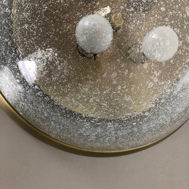 1970s Vintage Ice Glass Ceiling Light from Hillebrand Lighting For Sale - Image 5 of 17