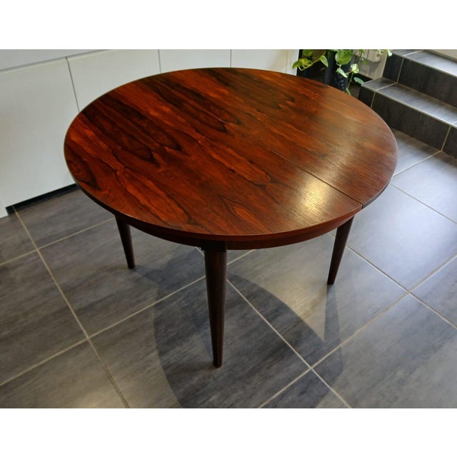 Brown Vintage Scandinavian Rosewood Extendable Dining Table, 1970s For Sale - Image 8 of 16