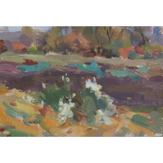 1990s Autumn Oil Painting, Rural Landscape, Ukrainian Art 34-49 For Sale - Image 6 of 6