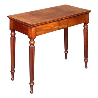 English Console Serving or Hall Table of Mahogany With Two Drawers For Sale