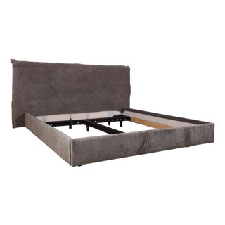 Vintage Grey Fabric Bed For Sale