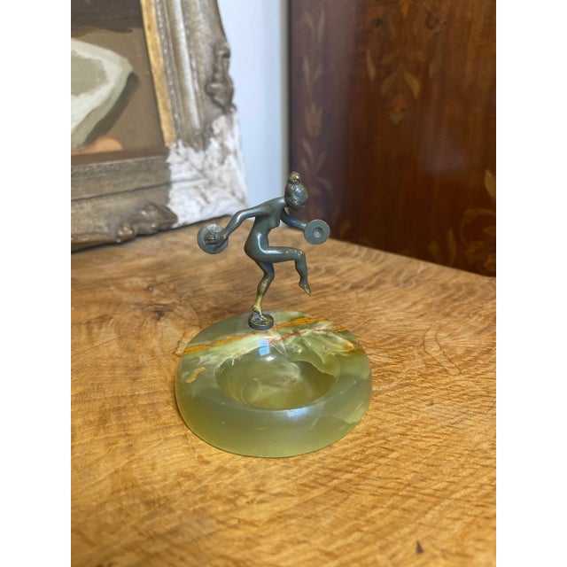 1970s 1970s Vintage Art Deco Dancing Disc Bowl Lady Sculpture For Sale - Image 5 of 7