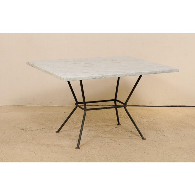 MidCentury Modern MarbleTop Patio Dining Set 5 Pieces Chairish