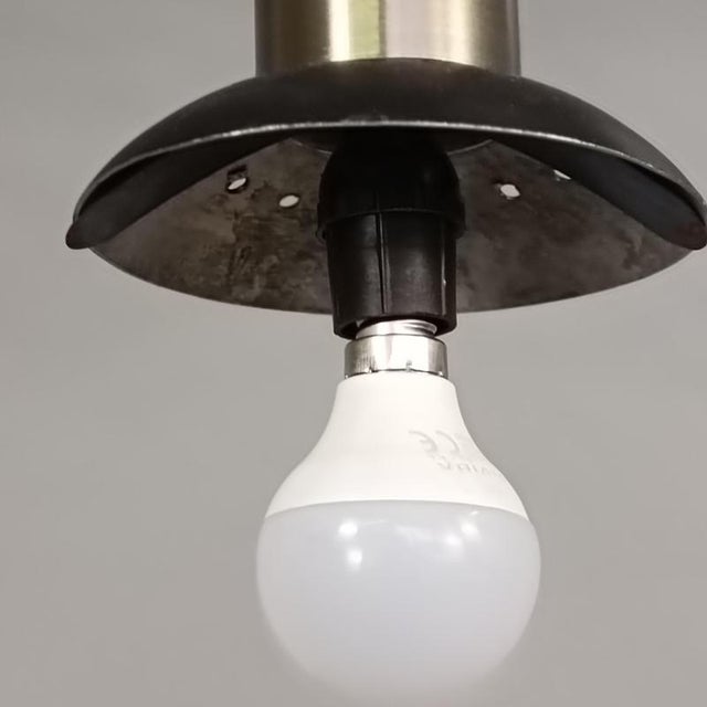 Metal Pendant Lamp in Metal and Glass attributed to Stilnovo,1960s For Sale - Image 7 of 11