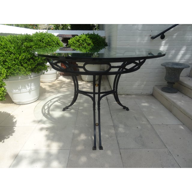 Metal Vintage Iron Neoclassical Center Table For Sale - Image 7 of 11