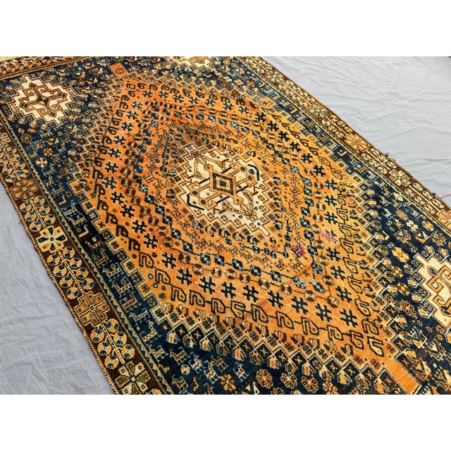 1970s Persian Tribal Shirazi Handmade Wool Rug For Sale - Image 6 of 12