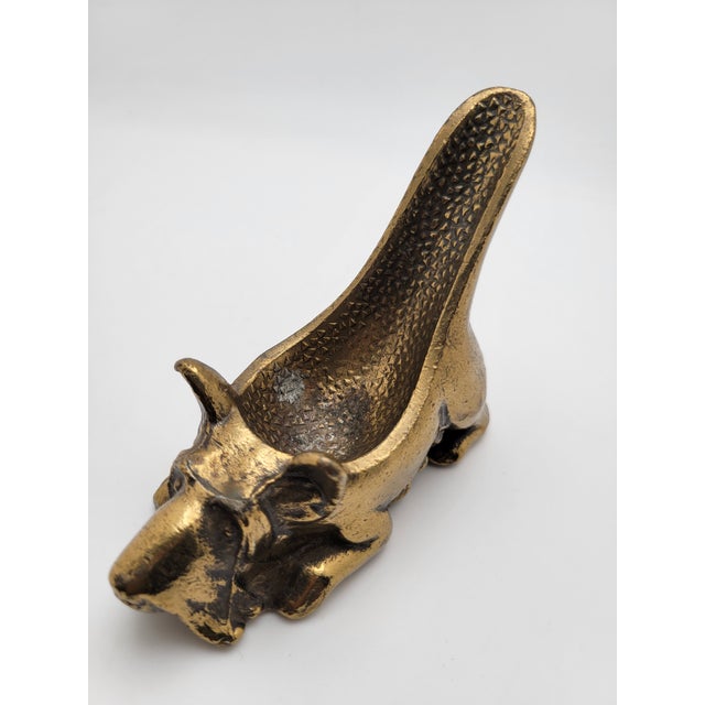 Metal Vintage Brass Scottish Terrier Pipe Holder Stand For Sale - Image 7 of 8