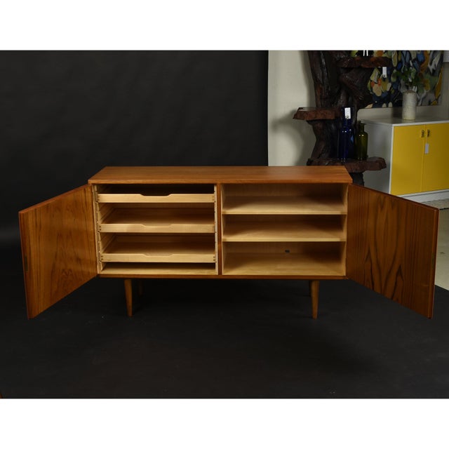 1960s Poul Hundevad 54.5 Inch Danish Modern Teak Credenza For Sale - Image 5 of 15
