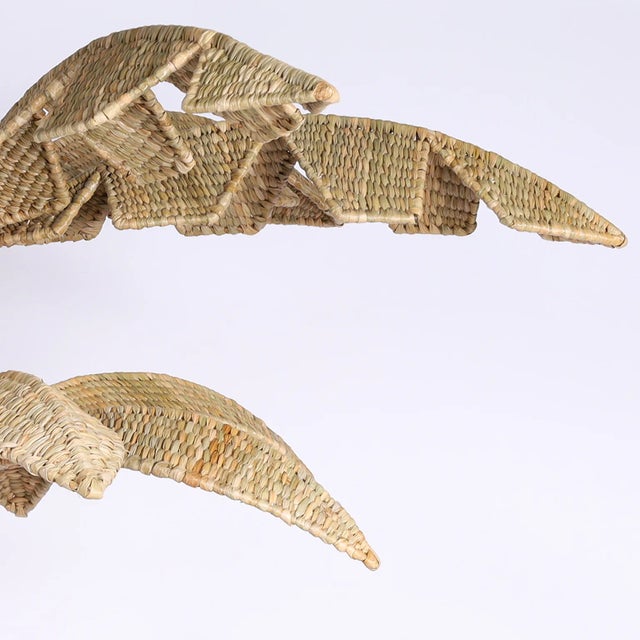 Contemporary The Lola Wicker Palm Leaf Chandelier From the Fs Flores Collection For Sale - Image 3 of 7