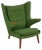 Papa Bear with Green Hallingdal Fabric By Hans J. Wegner For Sale