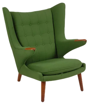 Papa Bear with Green Hallingdal Fabric By Hans J. Wegner