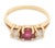 14k Yellow Gold Pink Tourmaline and Diamond Three-Stone Ring For Sale In New York - Image 6 of 9