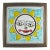 1960s DeSimone Hand Painted Sun Ceramic Tile Wood Frame For Sale