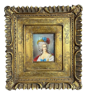 Unknown, Miniature Portrait of a Lady, Paiting on Photographic Paper, Framed
