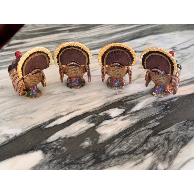 Vintage Porcelain Turkey Motif Place Card Holders - Set of 8 For Sale In Seattle - Image 6 of 13