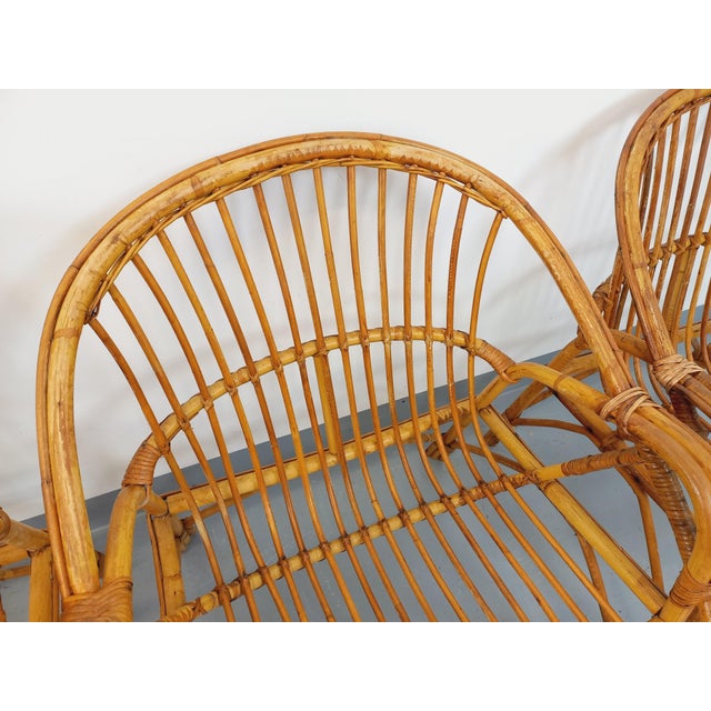 Vintage Rattan Armchairs, 1960s, Set of 4 For Sale - Image 14 of 18