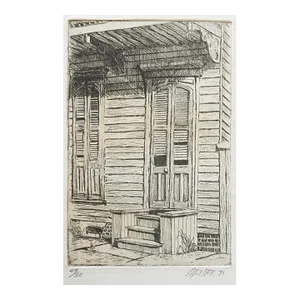 1970s Old House Entrance Etching