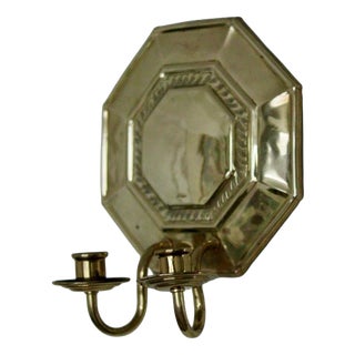 Mid-Century Swedish Octagonal Brass Double Arm Sconces, Set of 2 For Sale