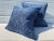 Contemporary Royal Blue Faux Bois Chenille Pillows- a Pair. For Sale - Image 9 of 10