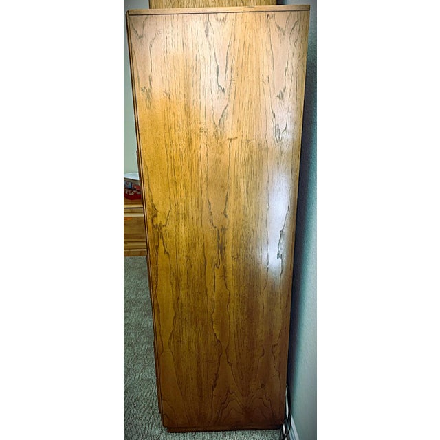 Brown 1970s Drexel Campaign Tallboy Chest For Sale - Image 8 of 8