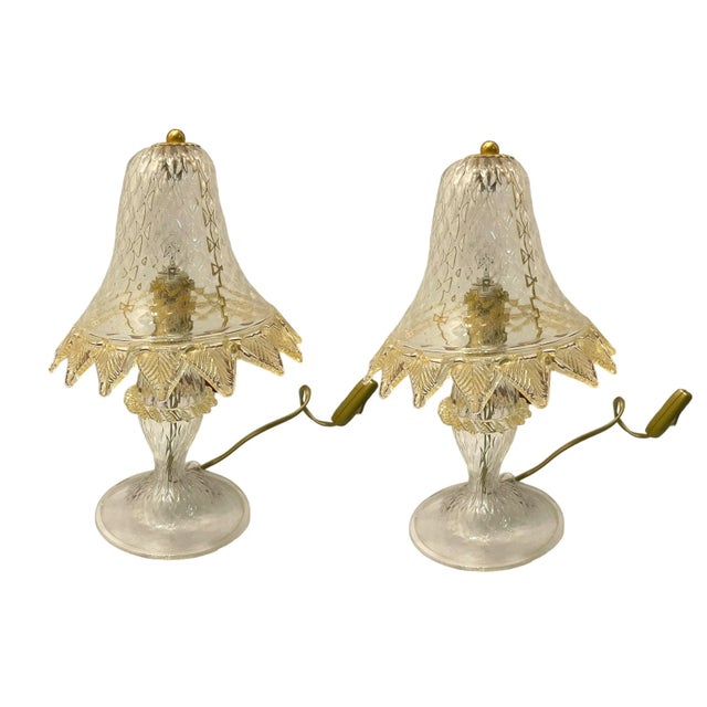 Venetian Murano Glass Table Lamps, 1980s, Set of 2 For Sale - Image 12 of 12